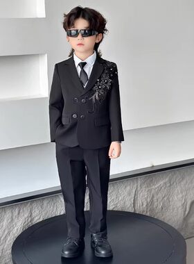 法国高端男童西服套装春秋款儿童韩版西装礼服主持人钢琴演出服潮