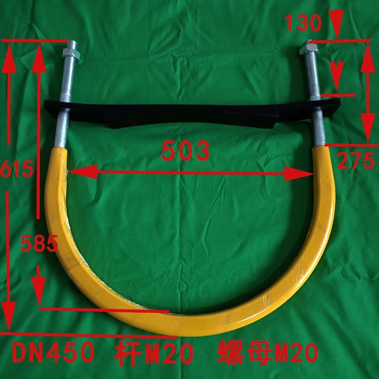 管道u型卡泵管管卡泵管u型卡橡胶卡箍卡扣u型管夹镀锌包胶u型管卡