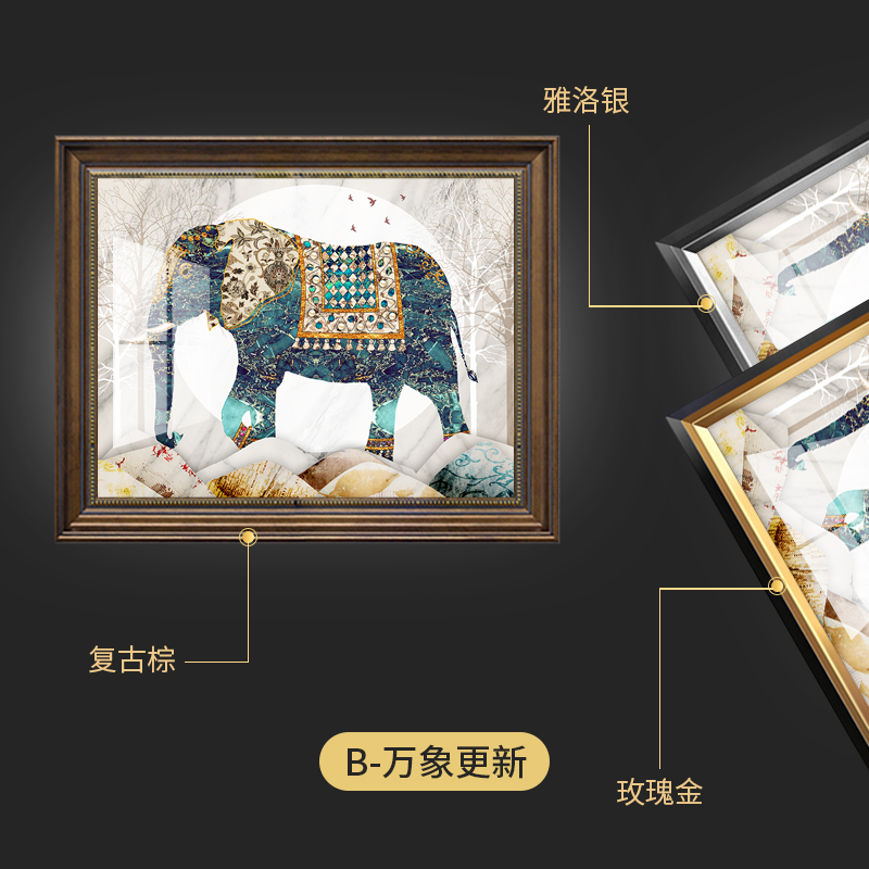 电表箱装饰画遮挡箱电闸盒装饰挂画免打孔家用配电箱画晶瓷画大象