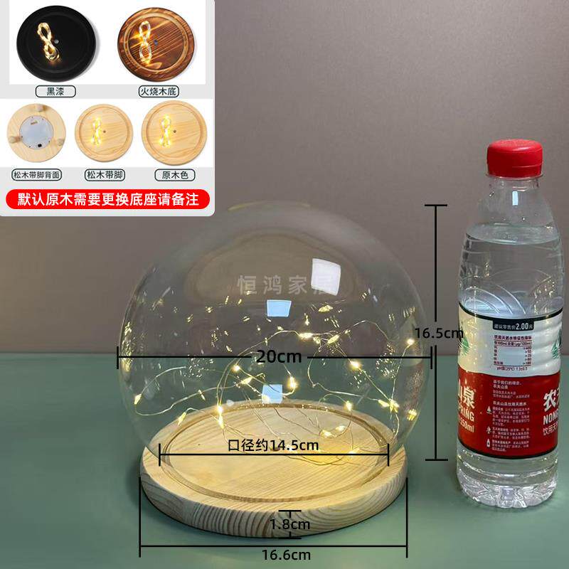 海胆发光玻璃罩透明展示盒人偶圣装饰摆件