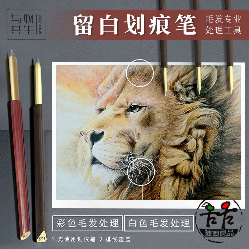 叶脉彩笔工具头发与铅专业划痕划痕细线共生留白留白毛发物素描笔