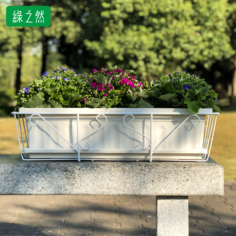 热销长方形塑料花盆阳台室内多肉绿萝植物花槽P种菜盆大号架子栏