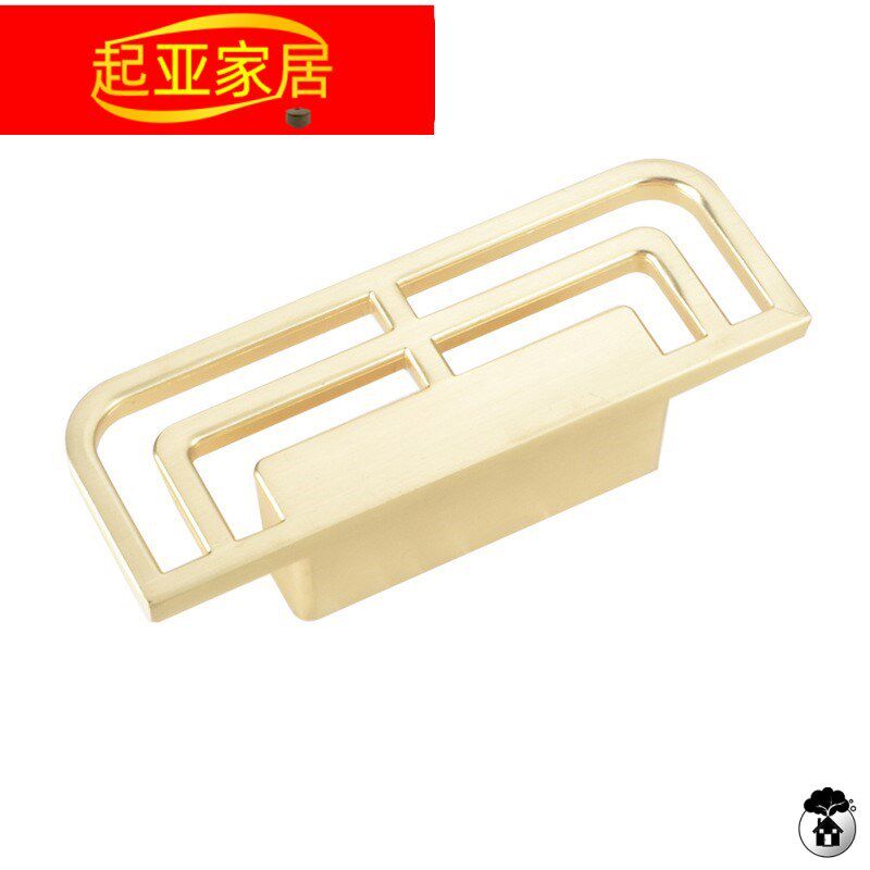 现货新中式衣柜门拉手古实木橱柜B子门把手抽屉拉手金色对装镂空