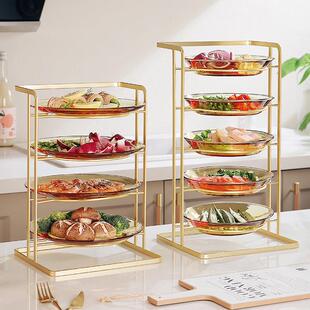 速发厨房多层备盘子家用多功能盘锅子火菜品摆盘神器配菜耐用置物