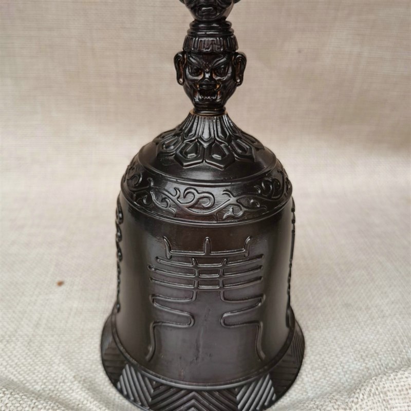 速发道士法器天蓬钟手摇铃法器铜铃铛纯铜手摇铃三叉金刚铃