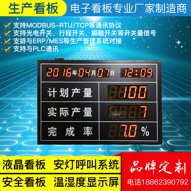 LED工厂车间流水线产量计数器生产数量管理电子看板数码管显示屏