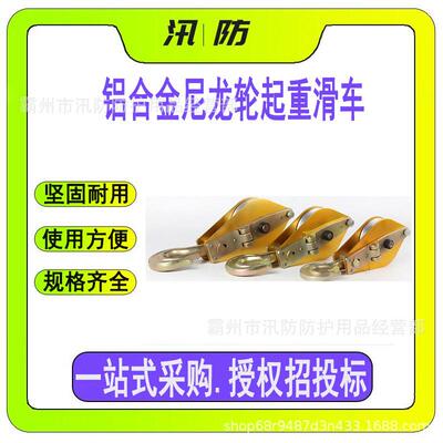 立杆塔吊装单双三轮 铝合金尼龙轮起重滑车 电力施工吊装起重滑轮