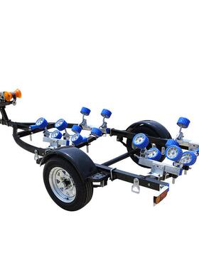 IB420黑色滚轮款游艇拖车 手推船舶摩托艇游艇工具拖车 山东厂家