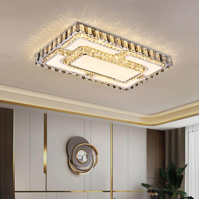 长方客厅吸顶灯简约现代轻奢水晶灯2025新款主卧室餐厅灯大厅主灯