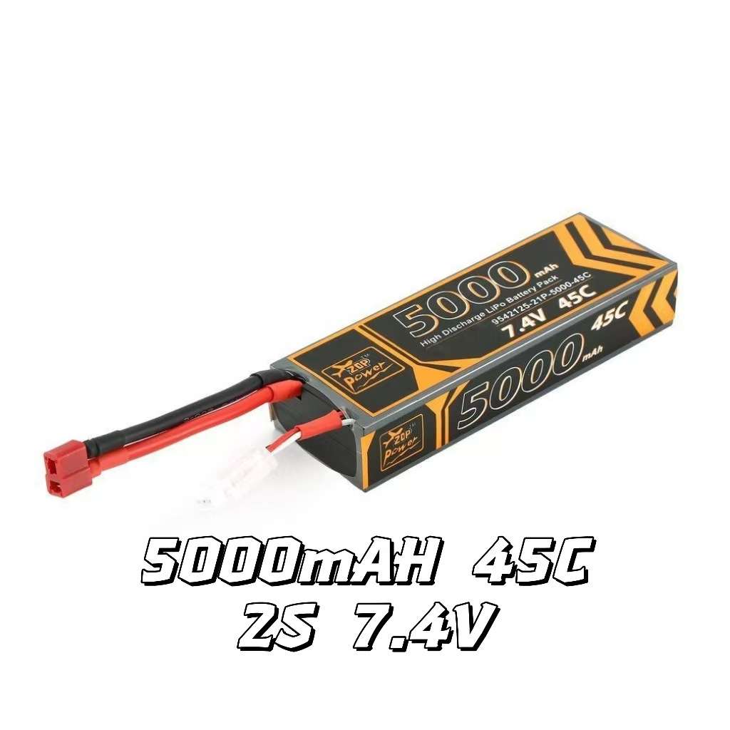 ZOP工厂RC航模5000MAH2S7.4V45C硬壳车电遥控车攀爬车聚合物锂电