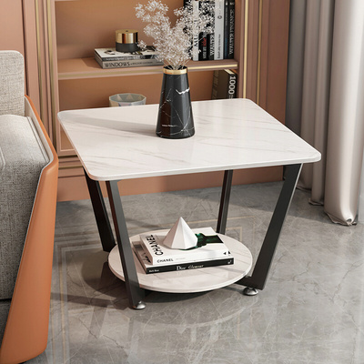 岩板沙发边几轻奢意式茶台客厅简约现代创意茶几角几阳台小圆方桌
