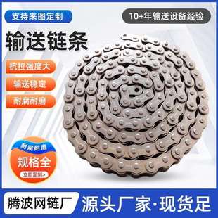 304不锈钢链条12A直板输送链条非标制作双节距板式传动滚子链条