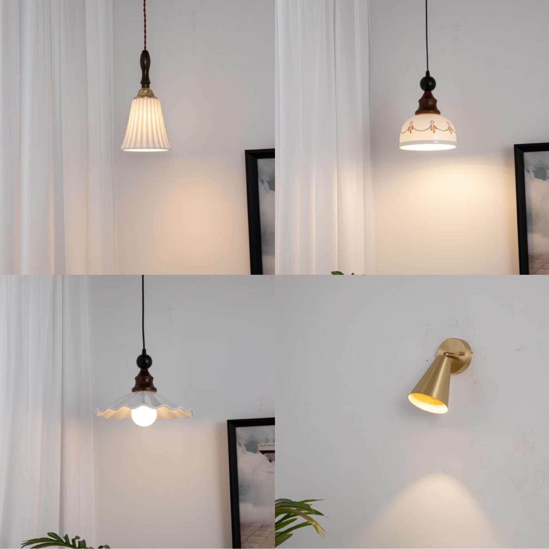 日式百褶吊灯设计师壁灯餐厅吧台民宿岛台荷叶造型商铺橱窗小吊灯