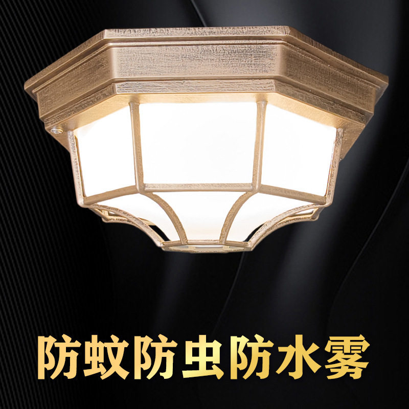 复古户外室外防水三防欧式美式防虫卫生间走廊阳台过道D吸顶灯