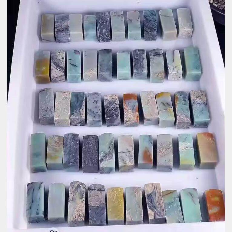 云南天青素章一组50方2*2高4-5CM印章石章料篆刻书法印章印石寿山