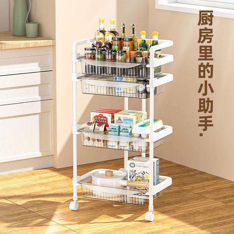 厨房置物架小推车落地多层可移动卧室储物架带轮子宿舍杂物收纳架