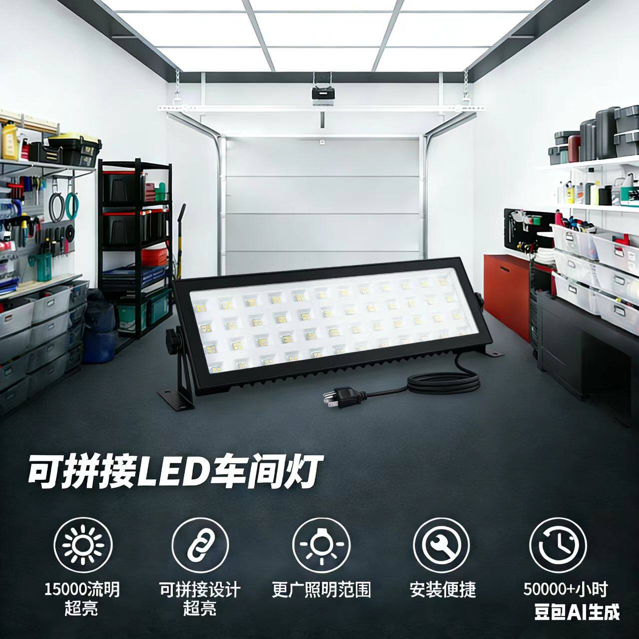 新款LED格子长条投光灯户外防水洗墙灯100W泛光灯亚马逊热销款