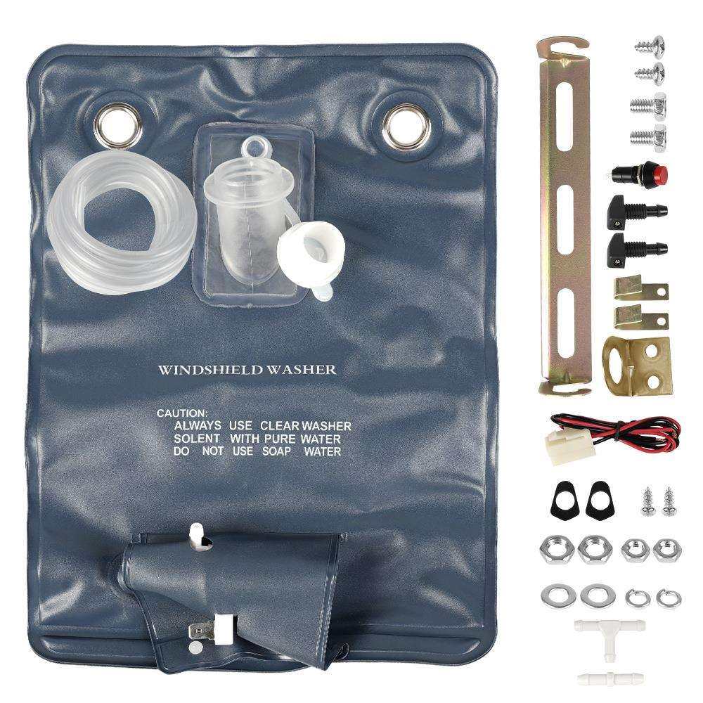 可折叠12V1.5L汽车挡风玻璃洗涤瓶清洗壶清洁瓶套装雨刮喷水车身