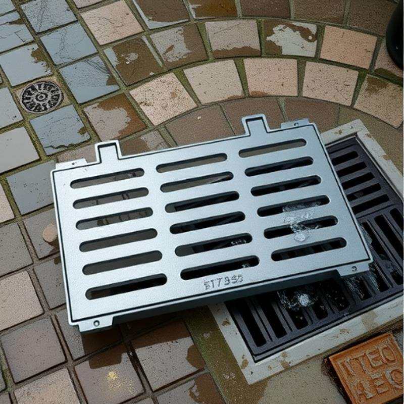 球墨铸铁铸铁井盖雨水篦子底座盖板正方形全套庭院下水道长方形