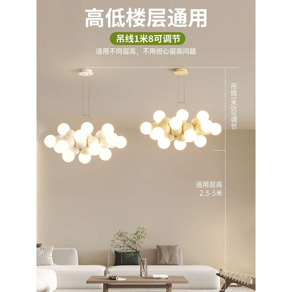 客厅吊灯2025年新款简约现代大气大厅主灯北欧创意ins奶油风灯具