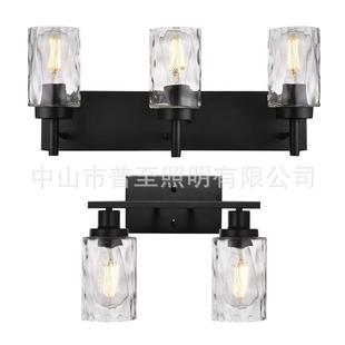 亚马逊镜前灯美式简约工业风玻璃壁灯复古乡村浴室盥洗台照明灯具