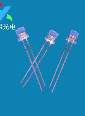 5MM直插平头翠绿色LED灯珠发光二极管 长脚高亮绿光