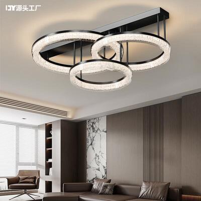 意式极简客厅主灯现代简约大气高级感设计师款圆环轻奢卧室吸顶灯