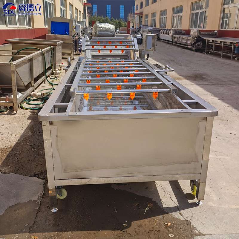 高压水果蔬菜喷淋清洗机上海青清洗漂烫杀青冷却线气泡净洗流水线