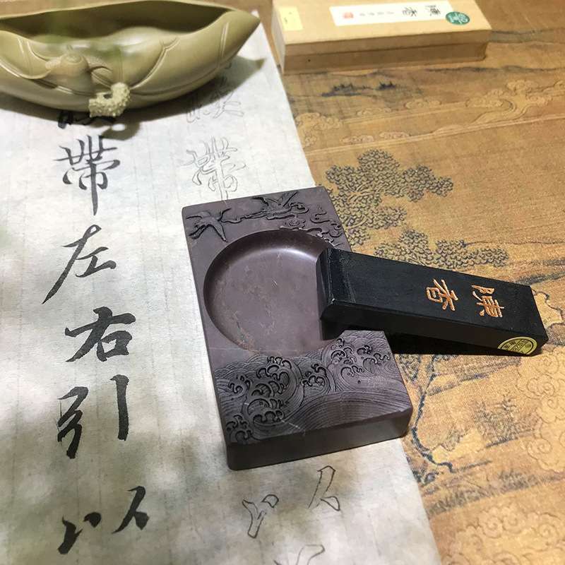 肇庆正宗端砚宋坑4寸小砚台小楷书法专用墨砚天然原石便携式研磨