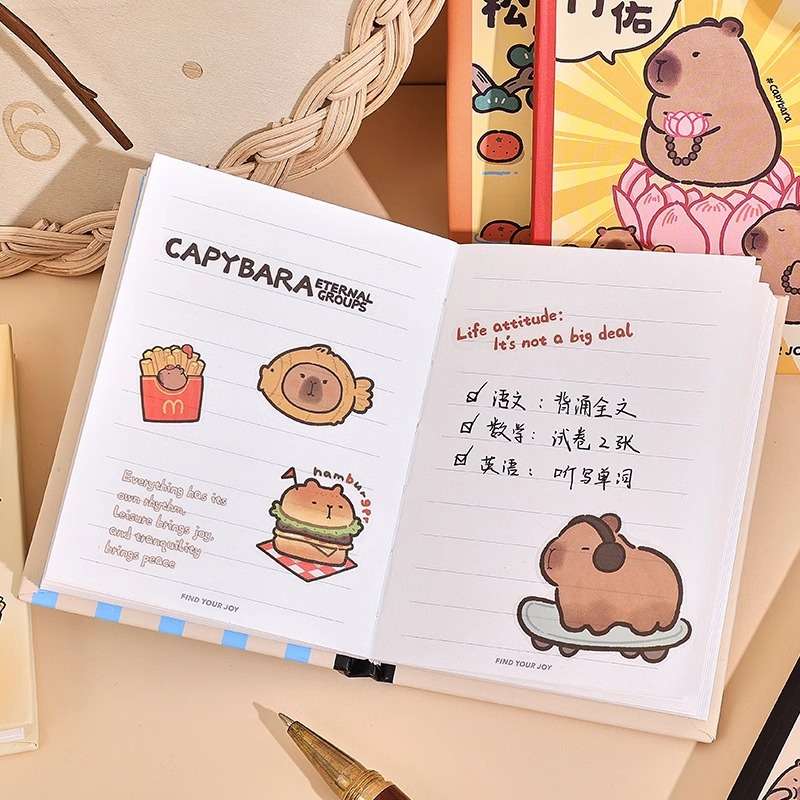 方岛卡通可爱动物豚门永存高颜值A7手账本学生用笔记本子儿童本子