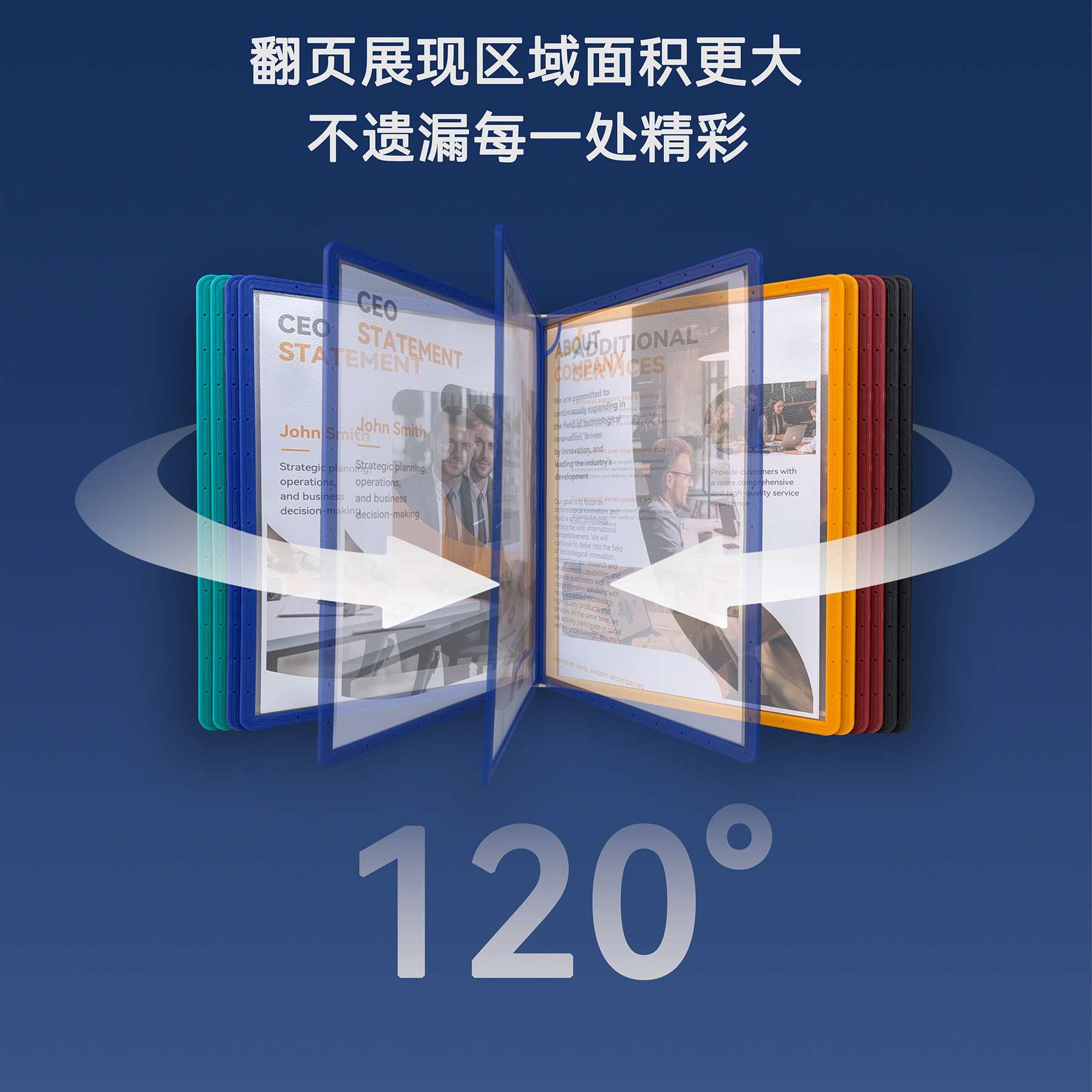 壁挂式A4文件夹翻页展示架10页挂墙办公车间生产资料夹活页文件夹