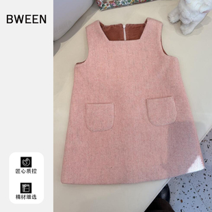 女童连衣裙冬季2025新款女宝宝洋气时尚无袖保暖儿童背心裙冬天潮