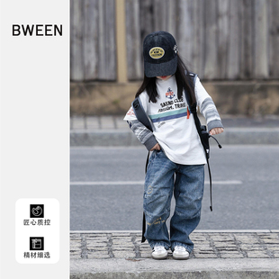 女童长袖t恤春款2026新款超洋气儿童韩版宝宝时尚百搭假两件上衣