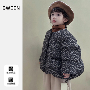 女童羽绒服冬季2025新款洋气儿童女宝宝时尚加厚保暖碎花短款外套