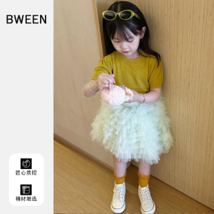 女童春款短袖针织t恤2026新款洋气儿童韩版宝宝时尚休闲纯色上衣