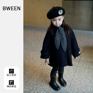女童毛呢外套冬季2025新款洋气儿童韩版宝宝双面穿中长款呢大衣潮