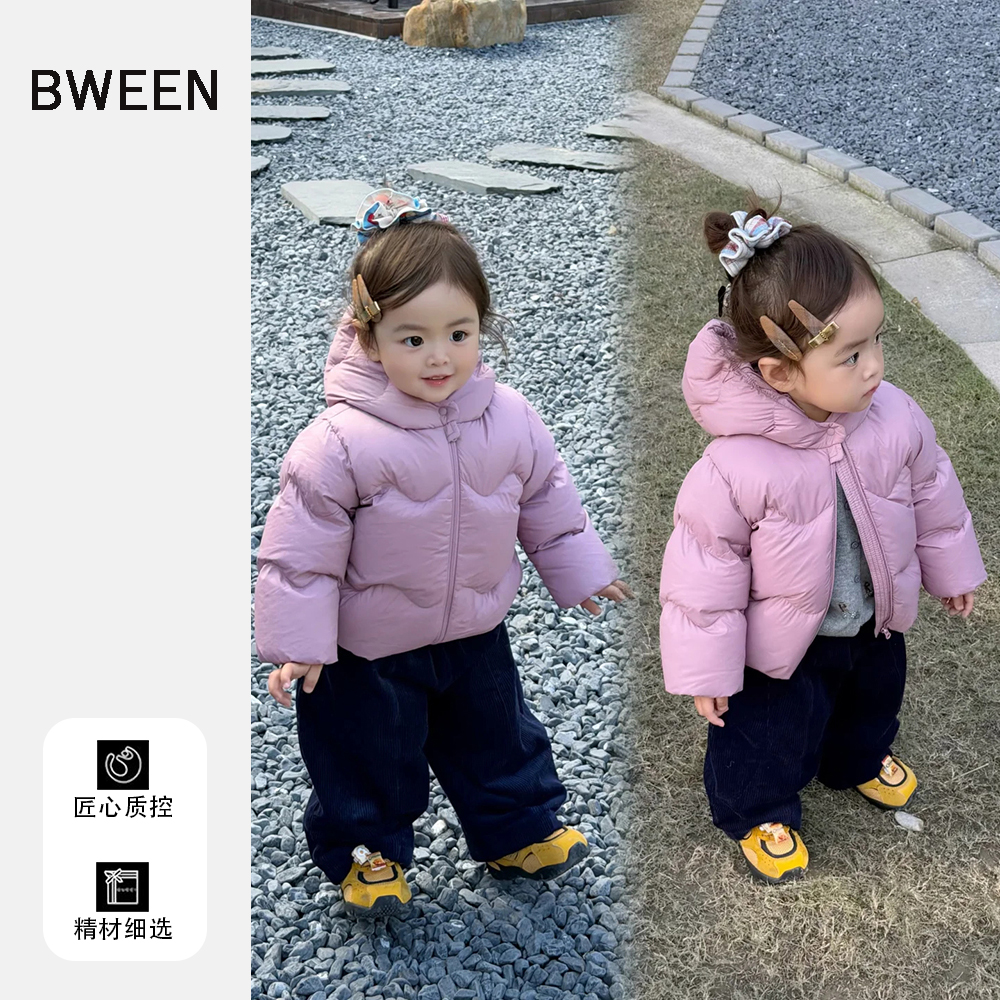 女童连帽羽绒服,暖软超显气质