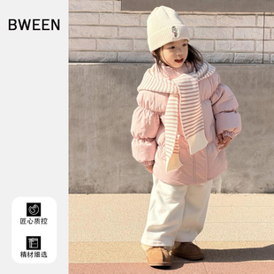 女童冬季羽绒服2025新款韩版宝宝白鸭绒加厚保暖儿童冬天连帽外套