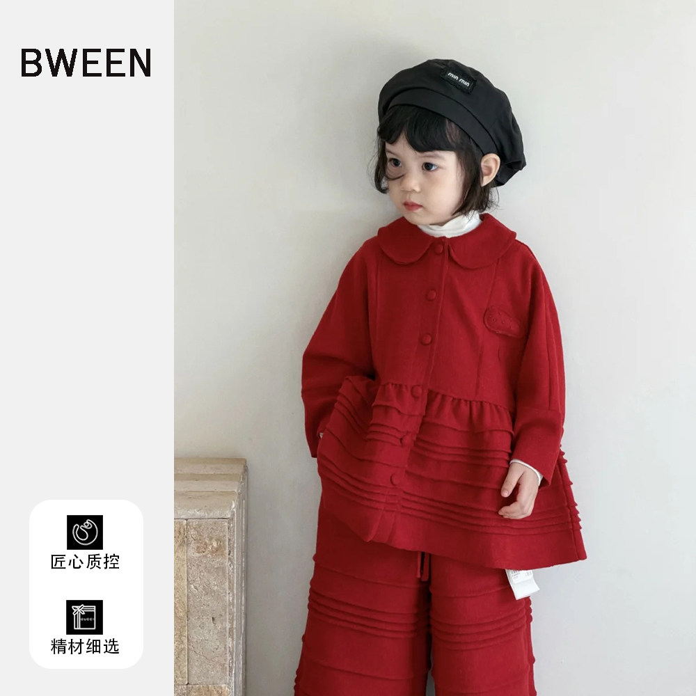 女童秋冬套装2025新款洋气时髦女宝宝保暖儿童红色毛呢外套冬装潮,童装/婴儿装/亲子装,套装,淘宝优惠券,粉丝福利购,淘宝优惠卷