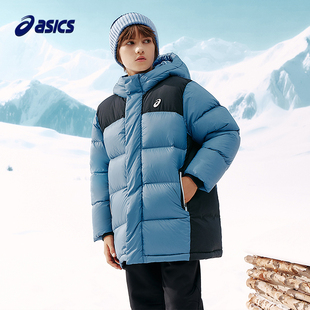 ASICS 羽绒服蓄热保暖柔软舒适百搭防泼水 亚瑟士儿童25年中长款