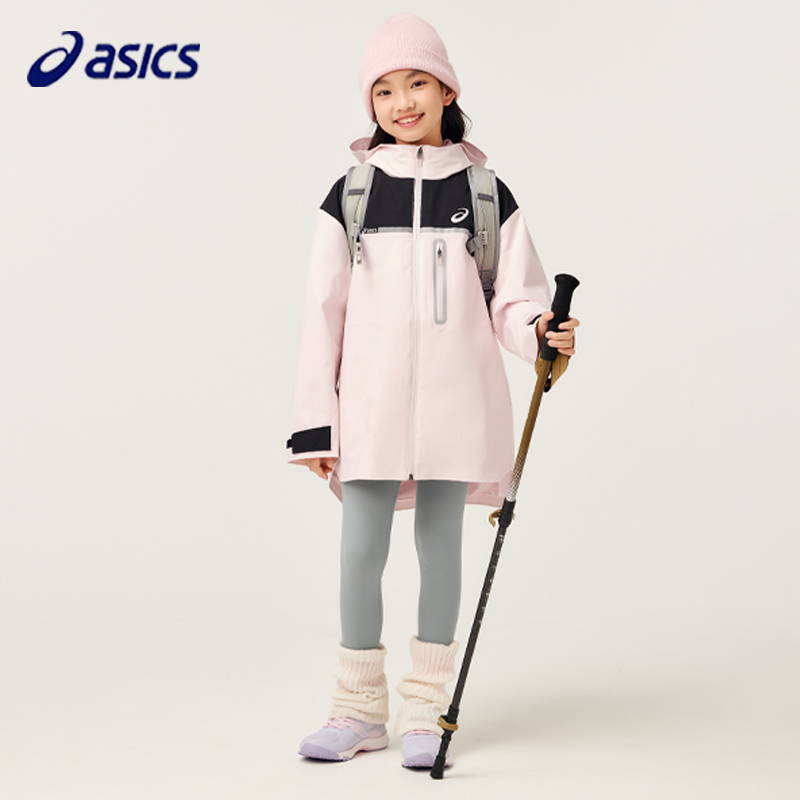 亚瑟士运动冲锋衣外套女童2025春季新款男童防风保暖百搭防水上衣