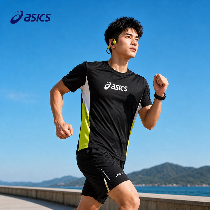 Asics/亚瑟士速干衣夏季新款男士运动服跑步透气冰丝短袖t恤上衣