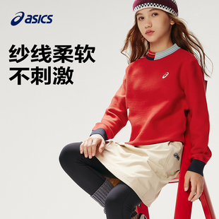 ASICS/亚瑟士红色女童毛衣2025新款冬中大童毛衫舒适柔软打底上衣