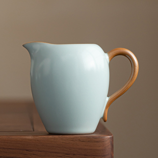 汝窑公道杯陶瓷分茶器茶漏一体功夫茶具配件家用茶海泡茶公杯茶具