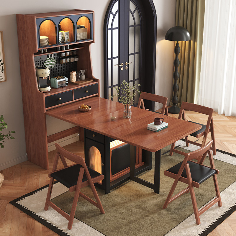 实木餐边柜折叠餐桌一体餐边柜靠墙一体储物柜家用小户型餐边柜,住宅家具,折叠桌,淘宝优惠券,粉丝福利购,淘宝优惠卷