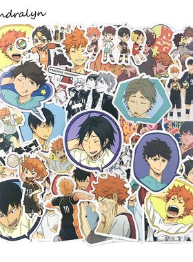 极速10/50Pcfs Haikyuu!! Anime Stickers Volleyball for Mobile