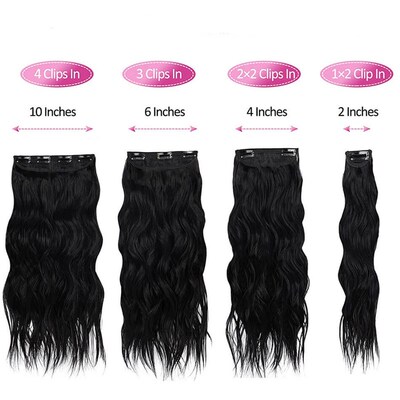 极速Wavy Clip Ikn Hair Extensions Long Synthetic Clip In Hai