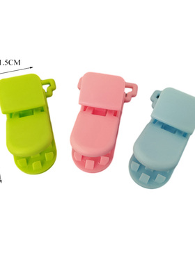 极速10Pcs Baby Pacifier Clip PlasDtic Solid Color Soother Pa