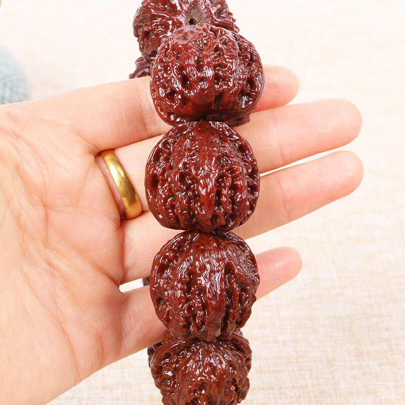 新品机刷包浆玉化l野生文玩山核桃手持男文玩小秋子灯笼把玩佛珠