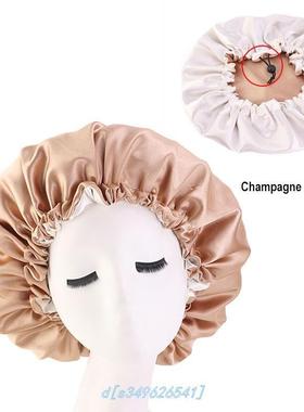 极速.ReveRSiBLe SAtion Bonnet HAiR CApS DouBLe LAyeR ADjuSt